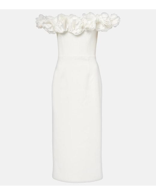 Rebecca Vallance White Bridal Off-Shoulder Minidress