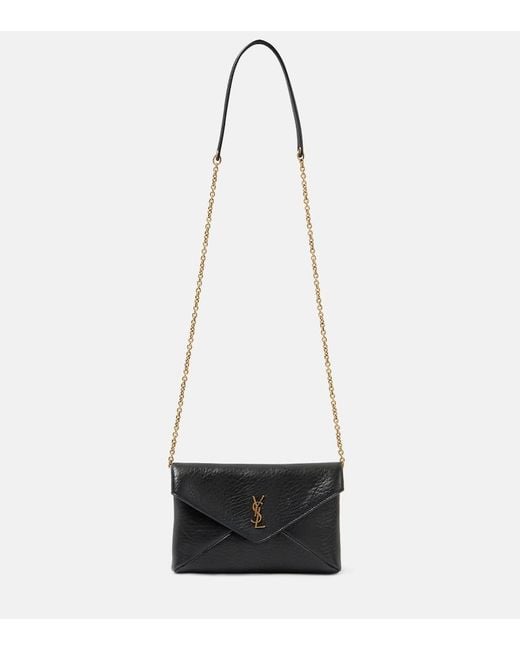Saint Laurent White Cassandre Chain Pouch