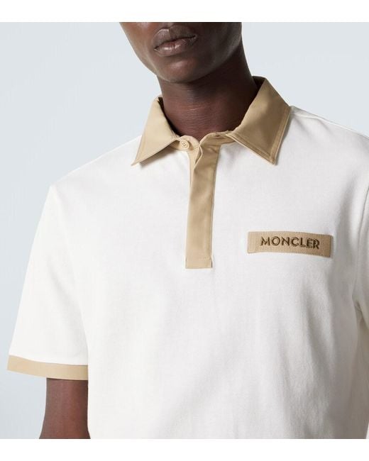 Polo De Pique De Algodon Con Logo Moncler de hombre de color White
