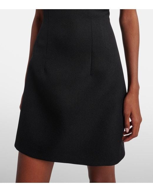 Emilia Wickstead Black Einna Embellished Crepe Minidress