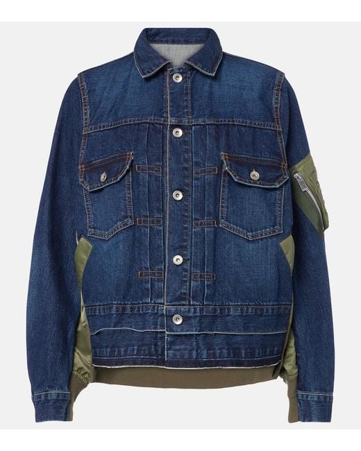 Sacai Blue Denim Bomber Jacket