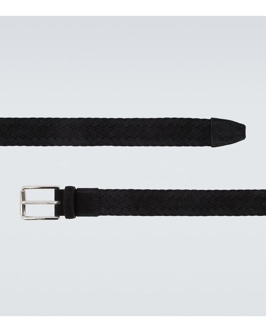 Tod's Black Braided Suede Belt for men
