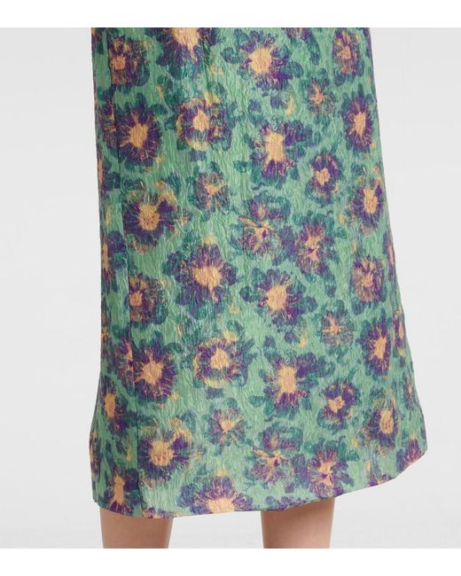 Ulla Johnson Green Amandine Puff-Sleeve Midi Dress