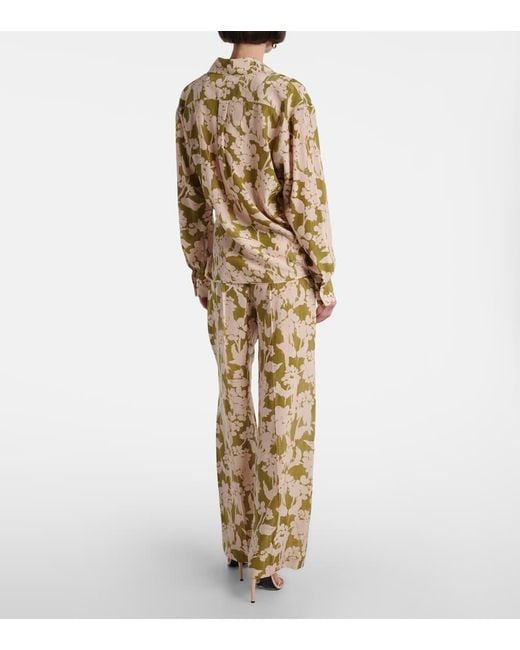Blouse Imprimee En Soie Victoria Beckham en coloris Brown