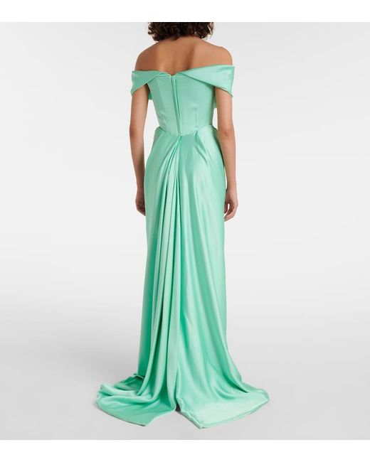 Vivienne Westwood Green Nova Cocotte Satin Corset Gown
