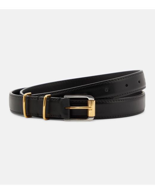 The Row Black Leather Belt