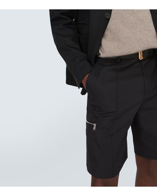 Shorts in misto cotone di Lanvin in Black da Uomo