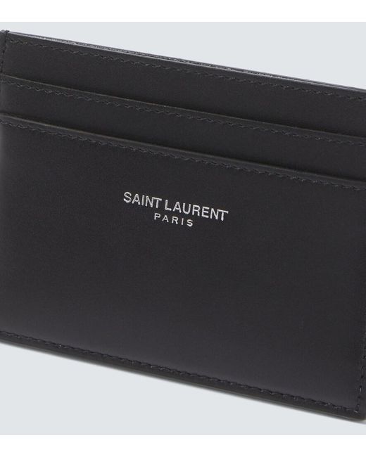 Saint Laurent Black Leather Card Holder for men