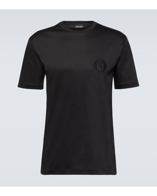 Giorgio Armani Black Cotton Jersey T-shirt for men