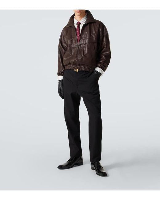 Saint Laurent Black Stanton Leather Derby Shoes for men