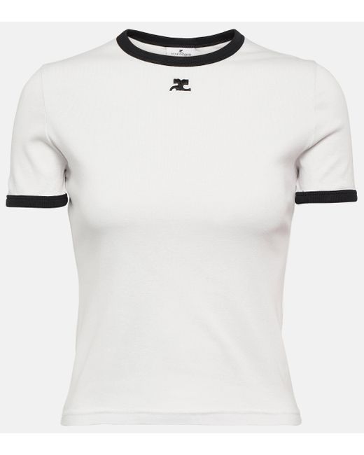 Courreges White Reedition Logo Cotton T-shirt