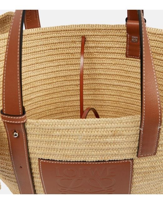 Loewe Brown Elephant Basket Raffia Tote Bag