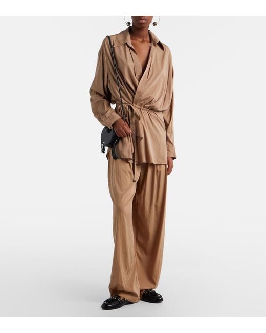 Isabel Marant Natural Keren Gathered Wrap Top