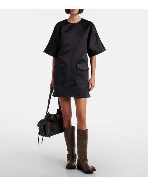 Ganni Black Open-Back Minidress