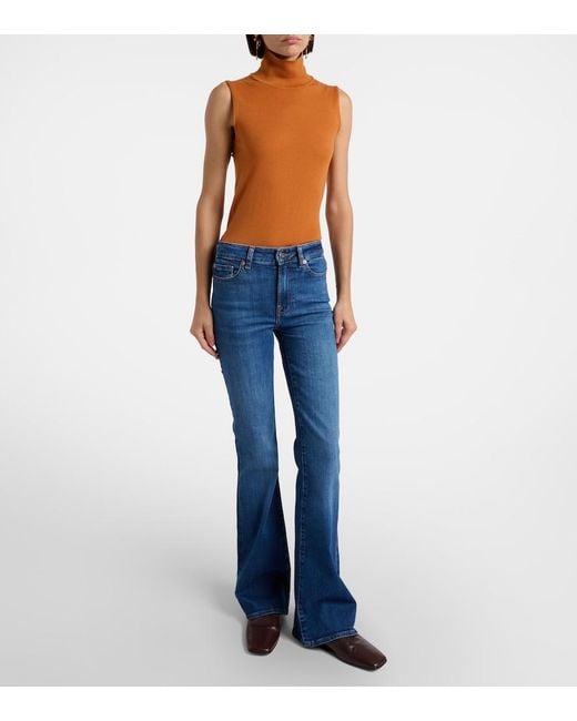 7 For All Mankind Blue Leggy Bootcut Jeans