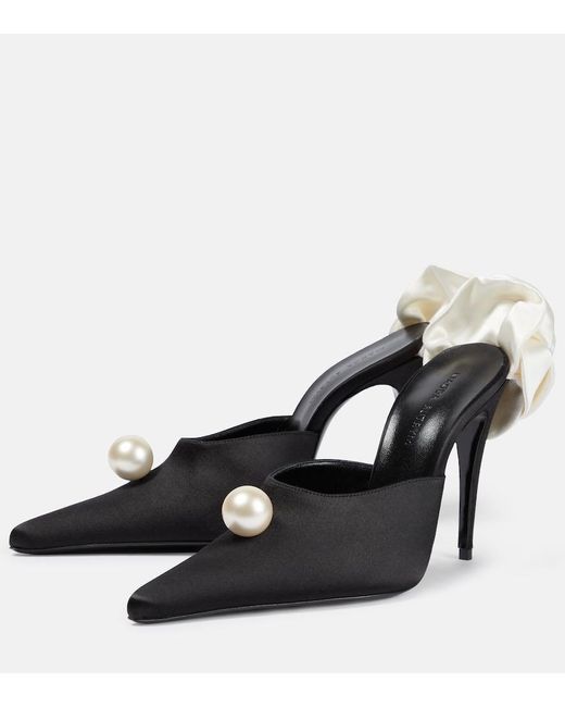 Magda Butrym Black Verzierte Mules Aus Satin