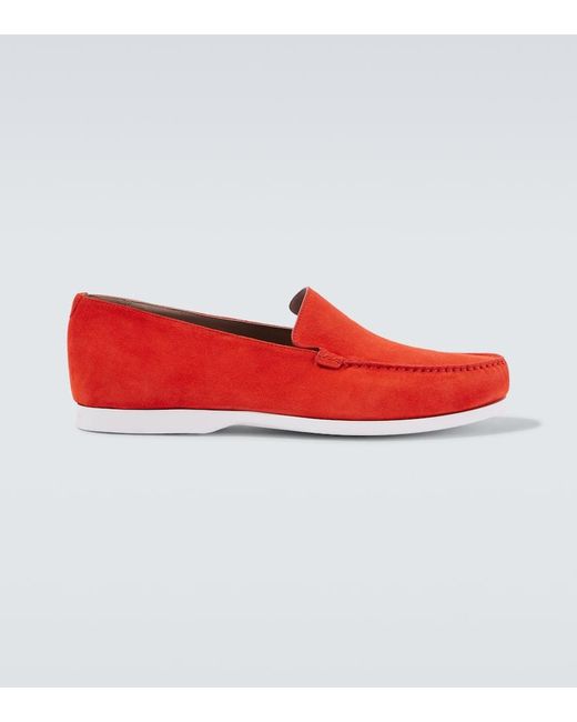 Mocassins Monaco En Daim Manolo Blahnik pour homme en coloris Red