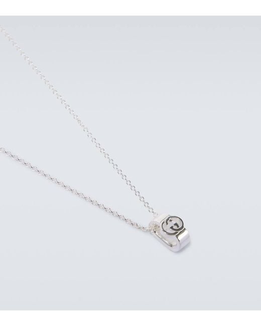 Collier Interlocking G Gucci pour homme en coloris White