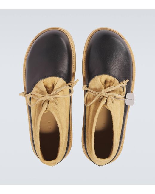 Marni Natural Leather And Suede Desert Boots for men