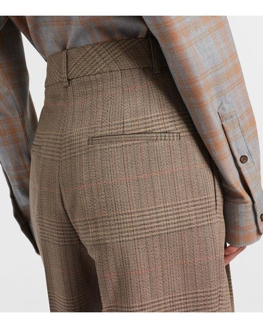Rohe Brown Checked Virgin Wool Straight Pants