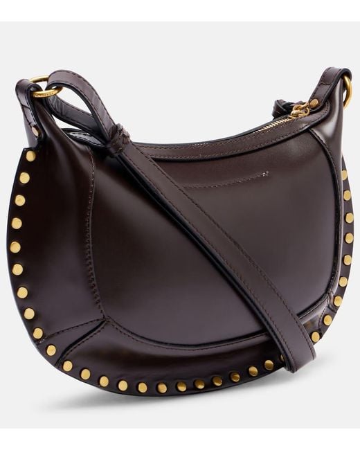 Isabel Marant Black Oskan Moon Small Leather Shoulder Bag