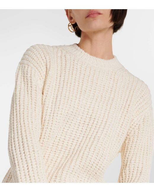 Loro Piana White Ribbed-knit Silk Sweater