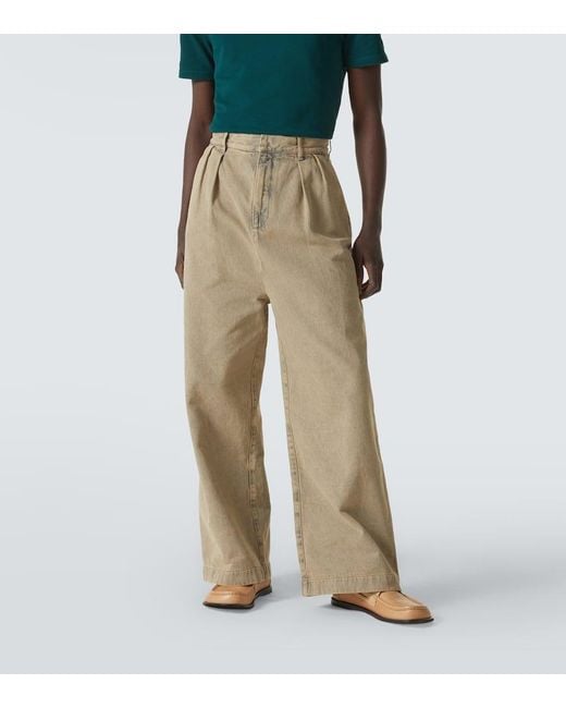 Loewe Natural Pleated Wide-Leg Jeans for men