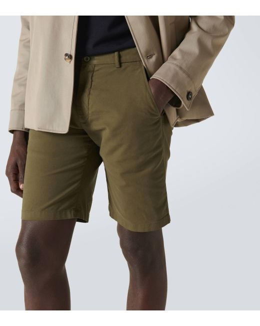 Loro Piana Green Cotton-blend Bermuda Shorts for men