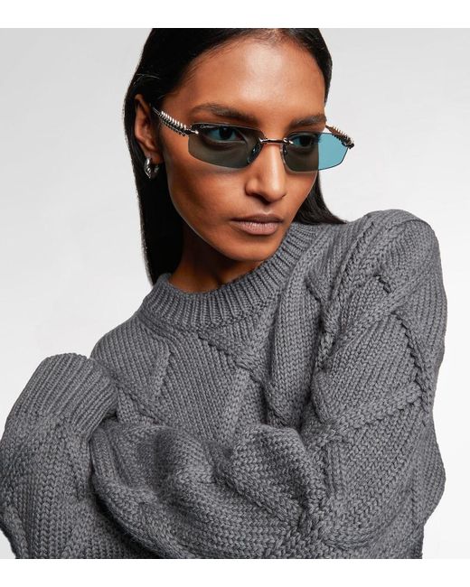 Cartier Blue Clash De Cartier Rectangular Sunglasses