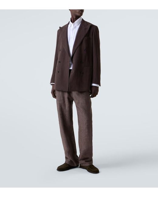 Pantalon Ample En Lin Saman Amel pour homme en coloris Brown