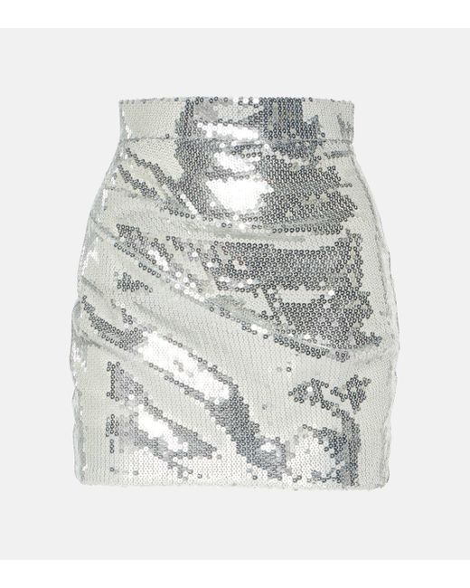 Alex Perry White Sequined Miniskirt