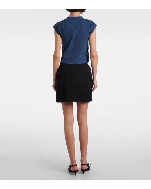 Balenciaga Blue Patch-Applique Cotton-Blend Jersey T-Shirt