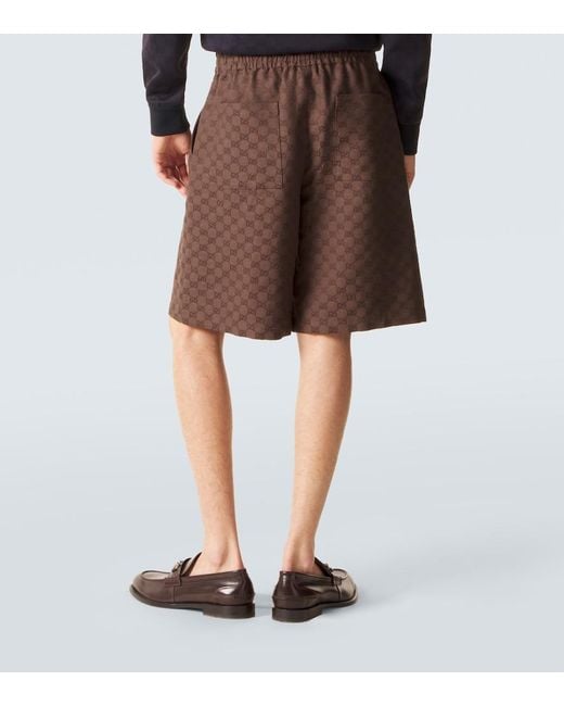 Gucci Brown Gg Canvas Bermuda Shorts for men