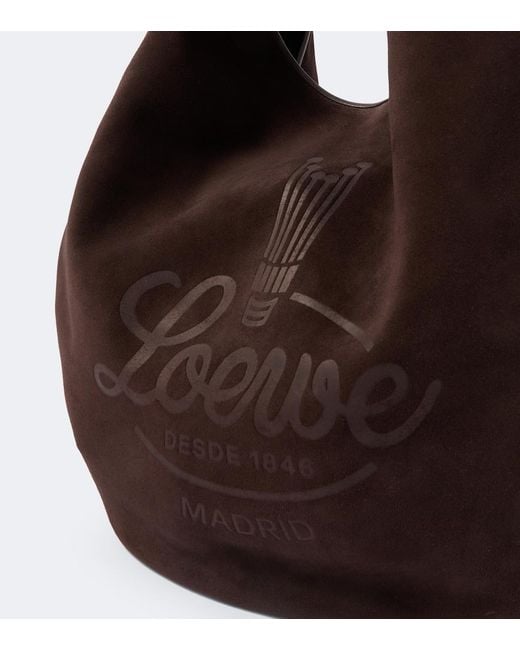 Loewe Brown Roomy Suede Shoulder Bag for men