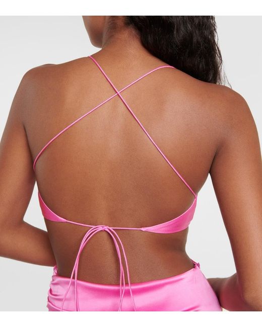 The Sei Pink Silk Charmeuse Bra Top
