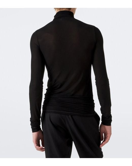 Saint Laurent Black Jersey Turtleneck Top for men