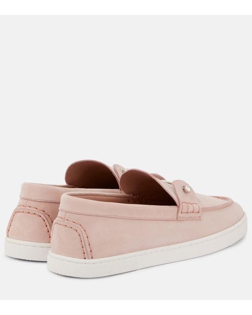 Christian Louboutin Pink Chambeliboat Leather Loafers