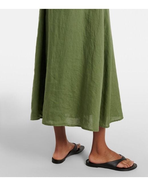 Velvet Green Reta Linen Midi Dress