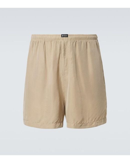 Prada Natural Silk Bermuda Shorts for men
