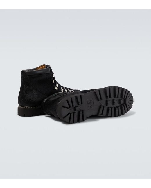 Junya Watanabe Black Paraboot Calf Hair Lace-Up Boots for men