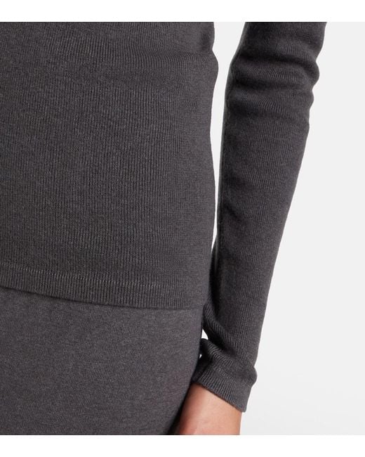 Lisa Yang Gray Vivian Cotton And Cashmere Sweater