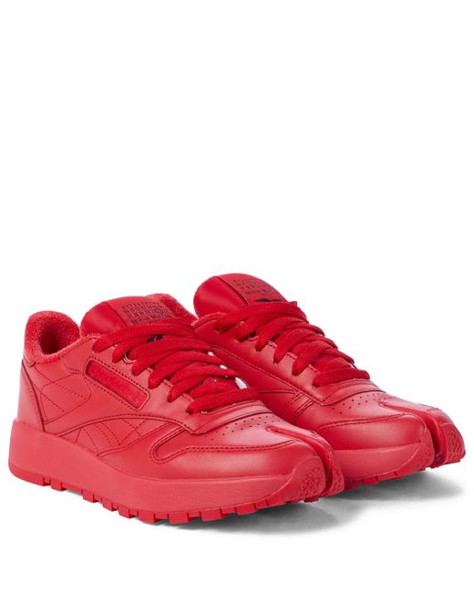 Maison Margiela Red X Reebok Classic Tabi Leather Sneakers