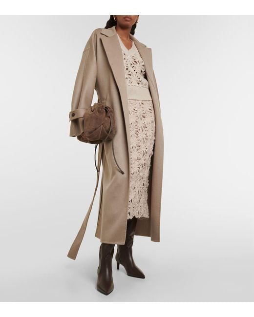 Brunello Cucinelli Brown Embellished Leather Knee-High Boots