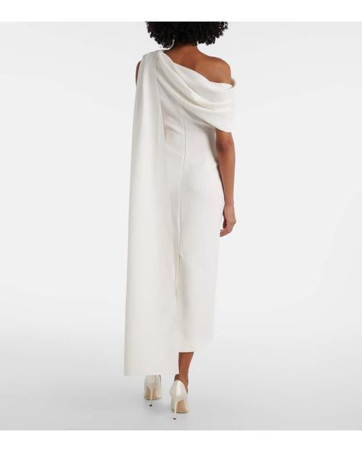 Roksanda White Bridal Maite 2 Caped One-Shoulder Gown