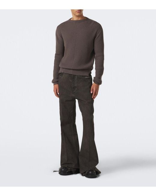 Rick Owens Gray Bolan Distressed Flared Jeans for men