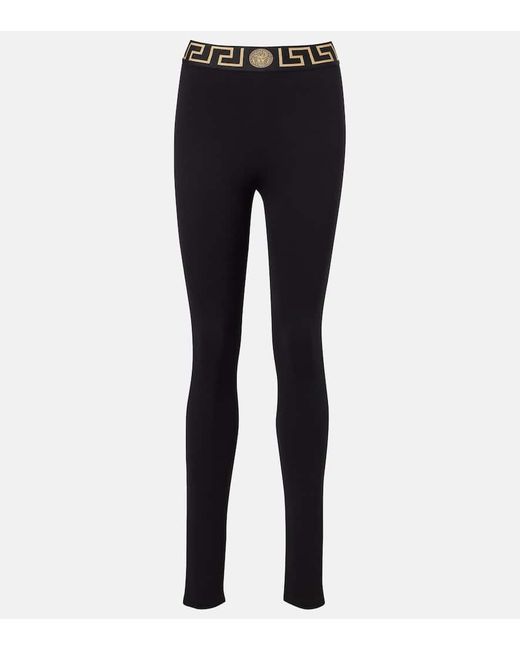 Versace Blue Greca Border Leggings