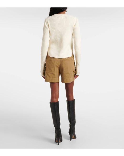 Isabel Marant White Gabyne Ribbed-knit Wool-blend Sweater