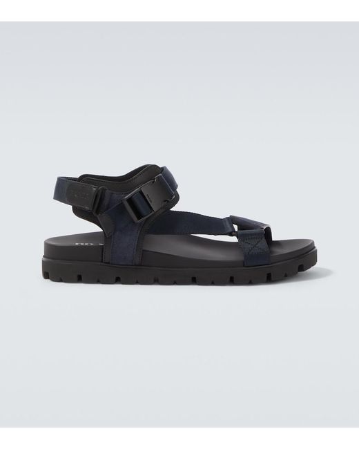 Prada Black Suede Sandals for men