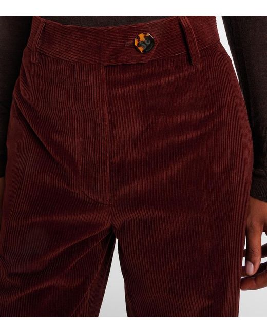 Blazé Milano Red Nana Cotton Corduroy Straight Pants