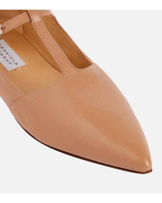 Gabriela Hearst Brown Lola Leather Ballet Flats